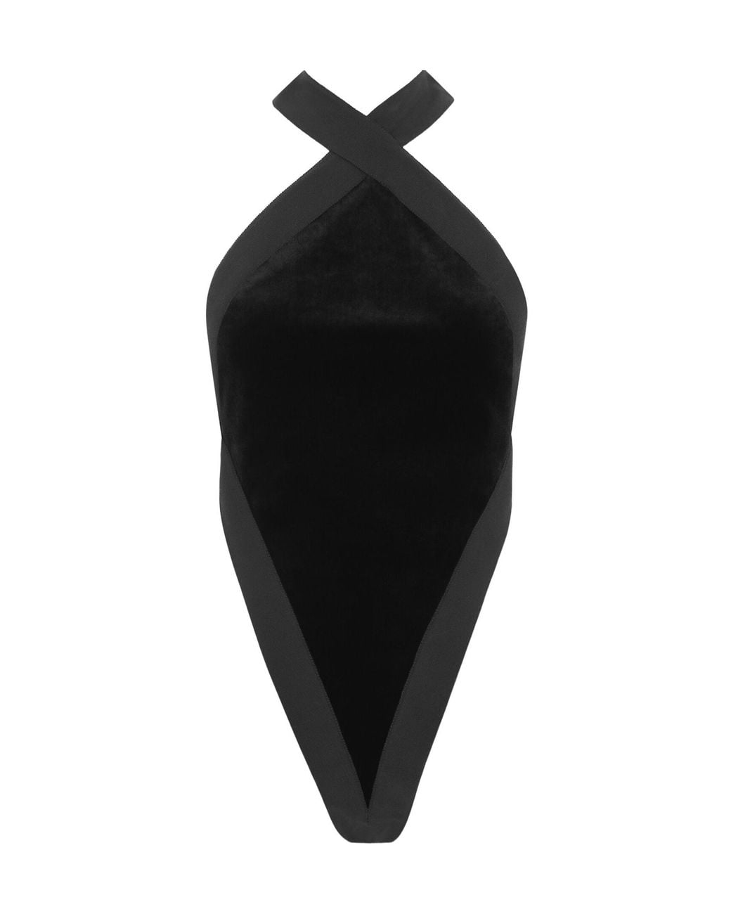 Saint Laurent Black Sleeveless Velvet Bodysuit