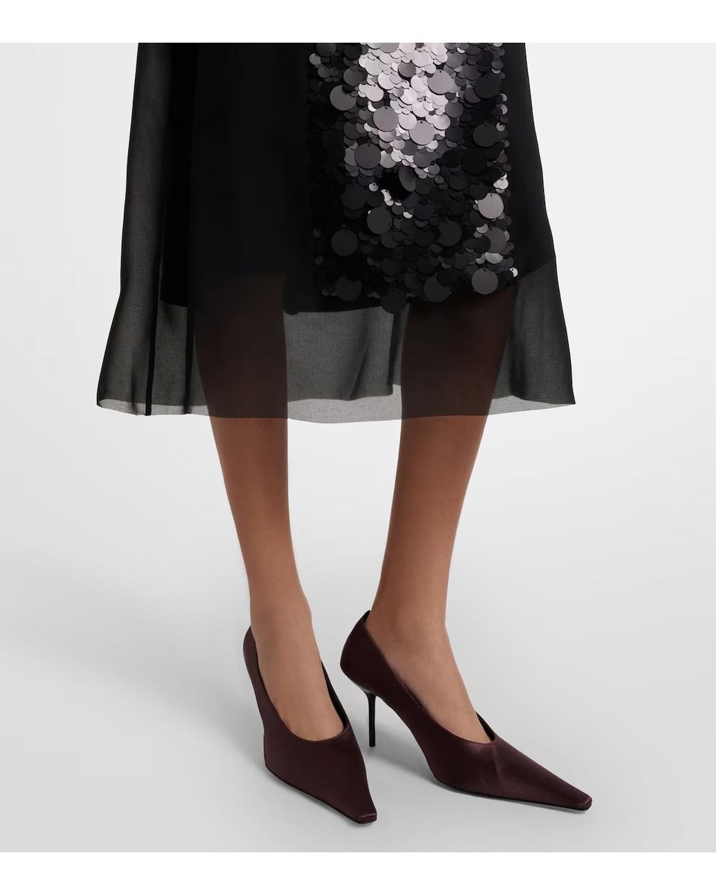 Joseph Black Shimmering Chiffon Midi Dress