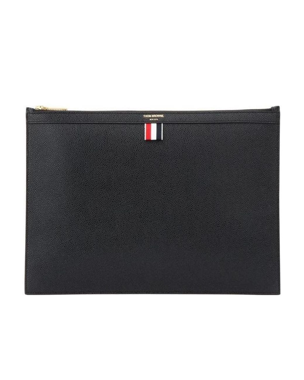 Thom Browne Black Logo Printed Document Holder for men