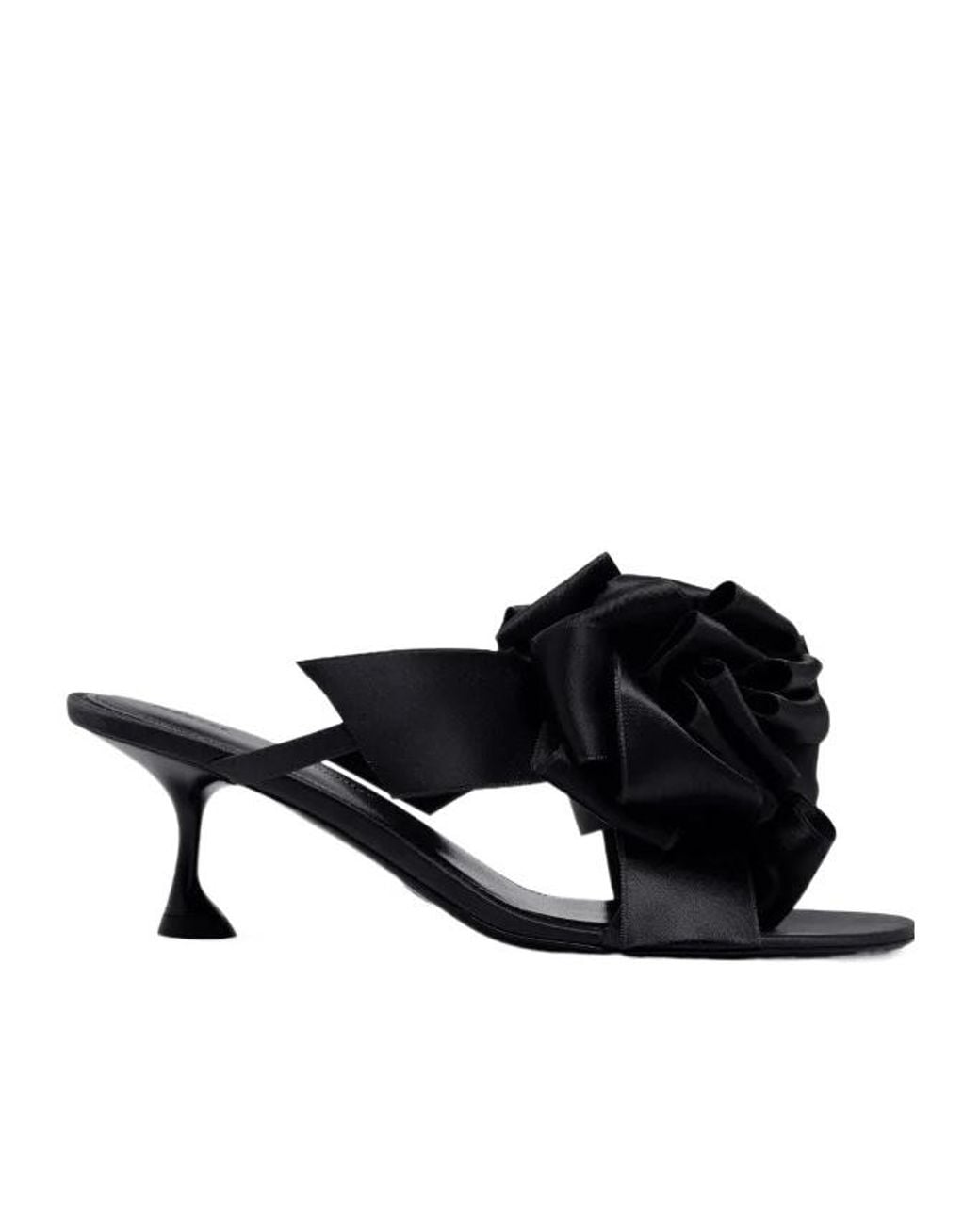 Proenza Schouler Black 60Mm Rose-Embellishment Heeled Sandals