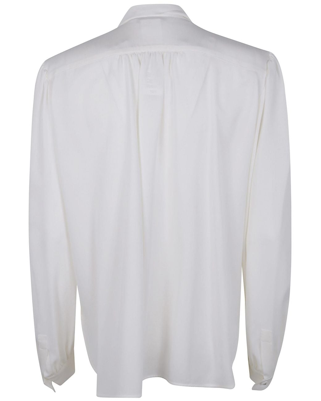 Max Mara White Melania Tie Detailed Button-Up Shirt