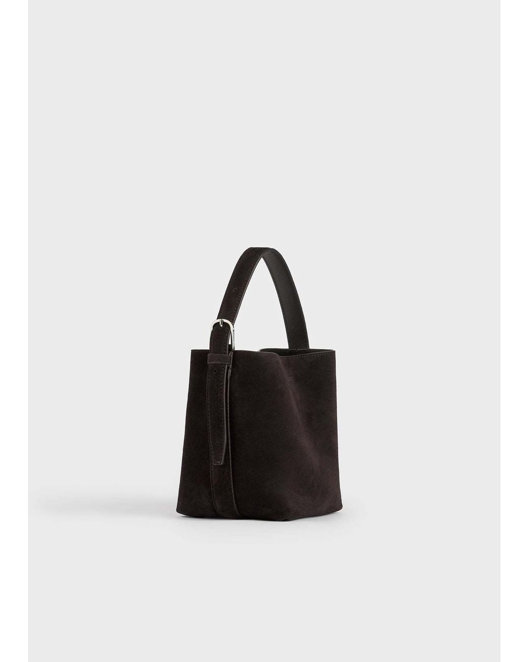 Totême Black Belted Suede Tote Bag