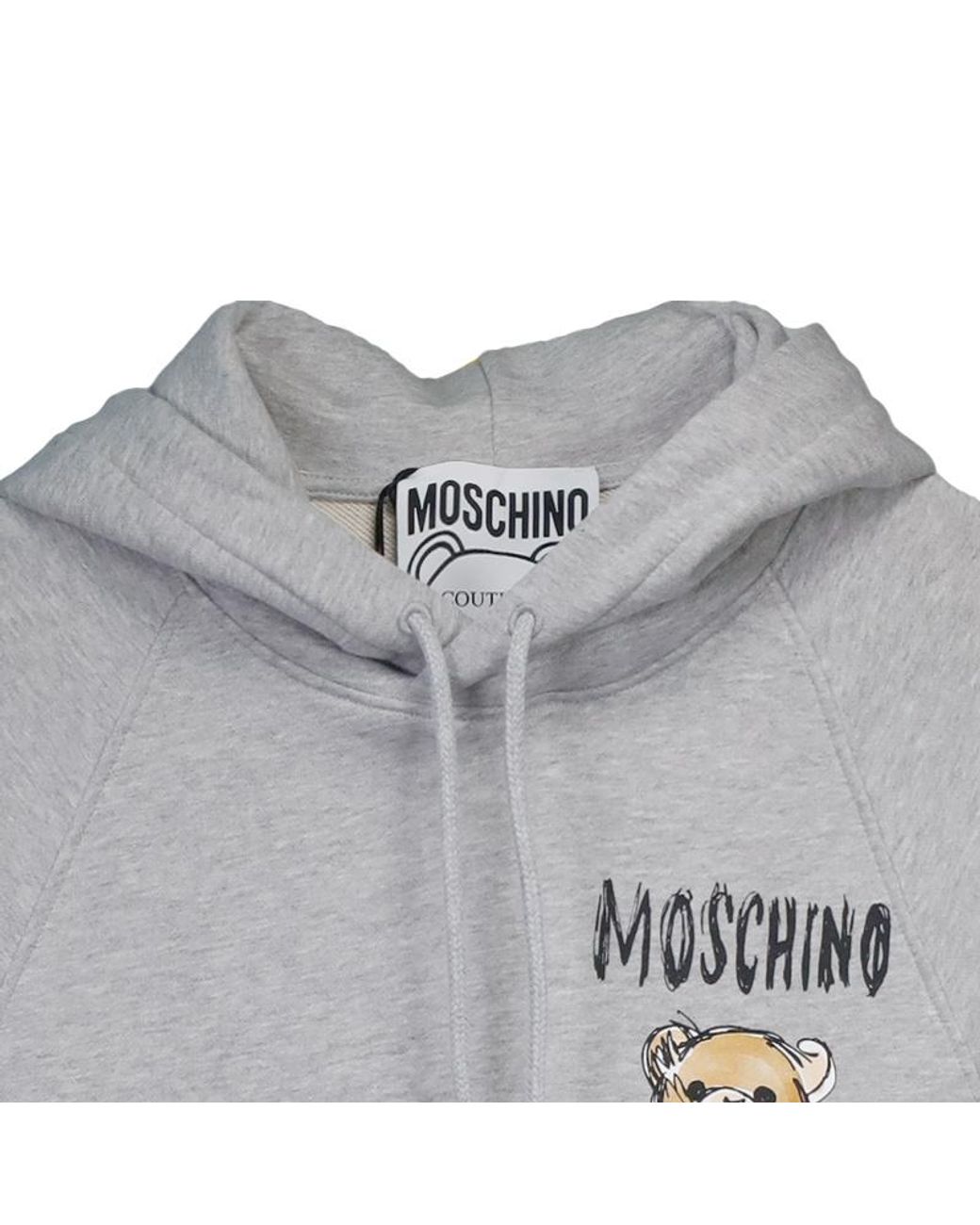 Moschino Gray Logo Logo Hooded Sweater