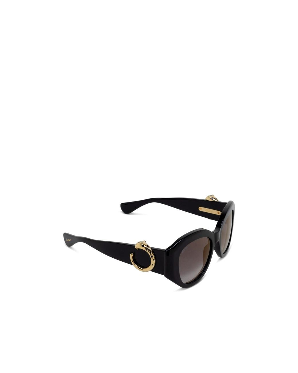 Cartier Black Panthere Square Frame Sunglasses