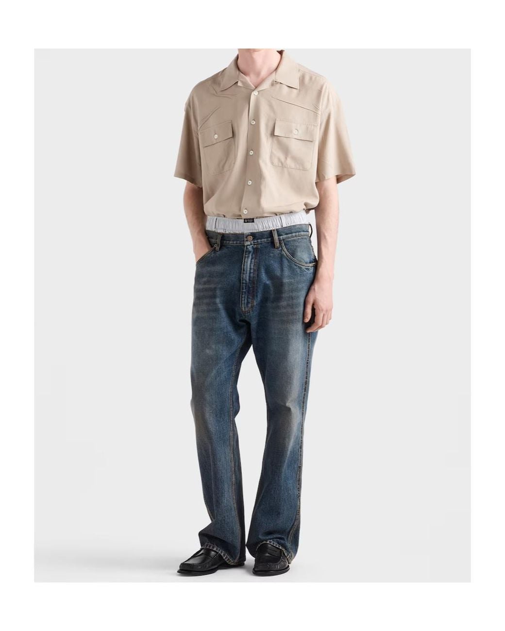 Prada Natural Short-Sleeved Shirt for men