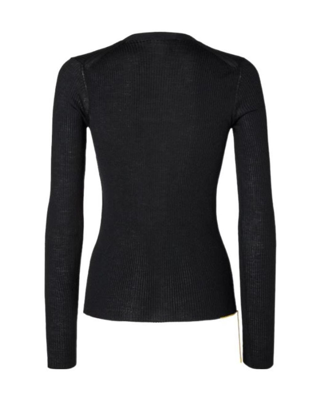 Fendi Black Wool Ribbed Cardigan