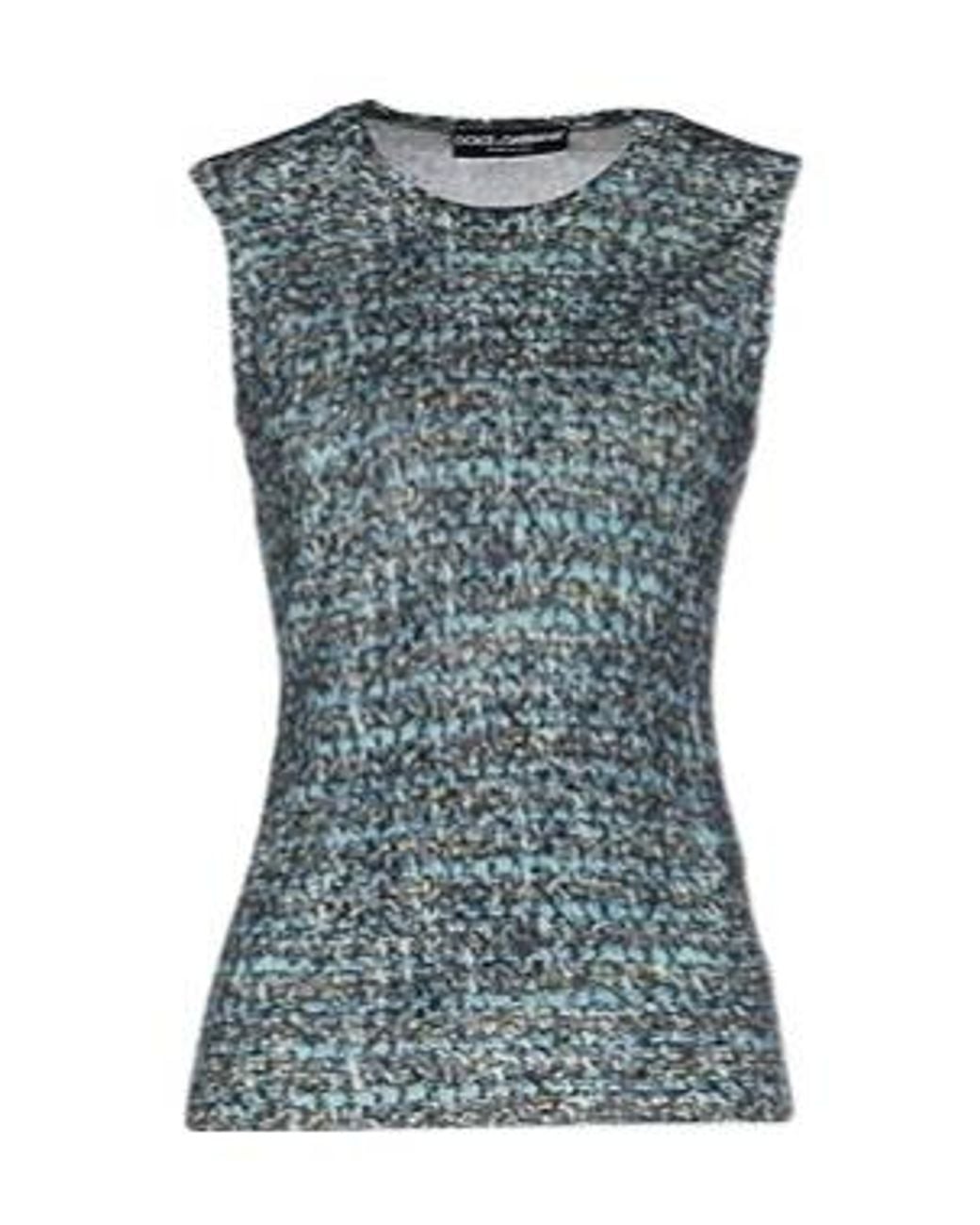 Dolce & Gabbana Blue Sleeveless Knit Top