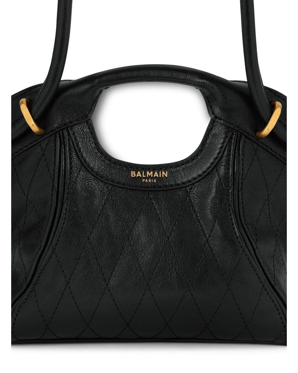 Balmain Black Quilted Small Tote Bag