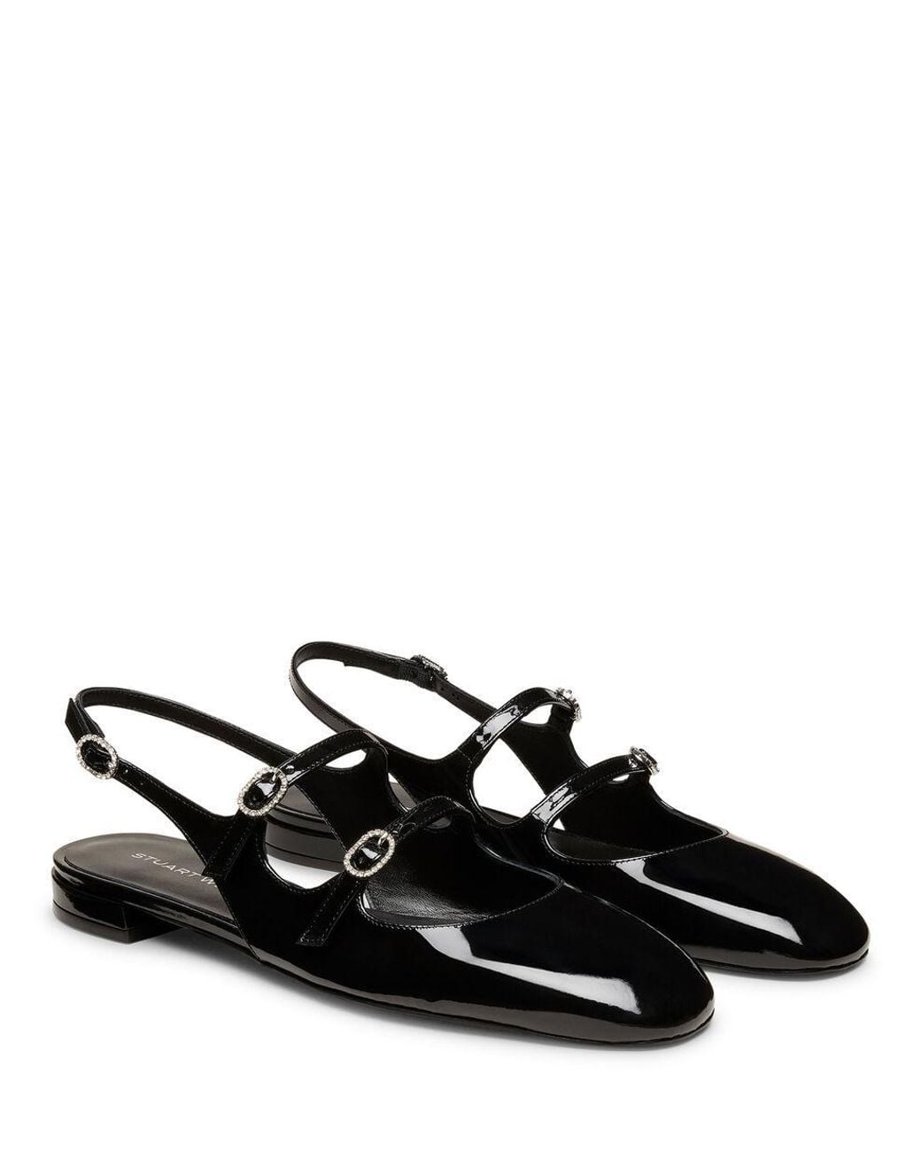 Stuart Weitzman Black Benni Mj Slingback Ballerina Shoes