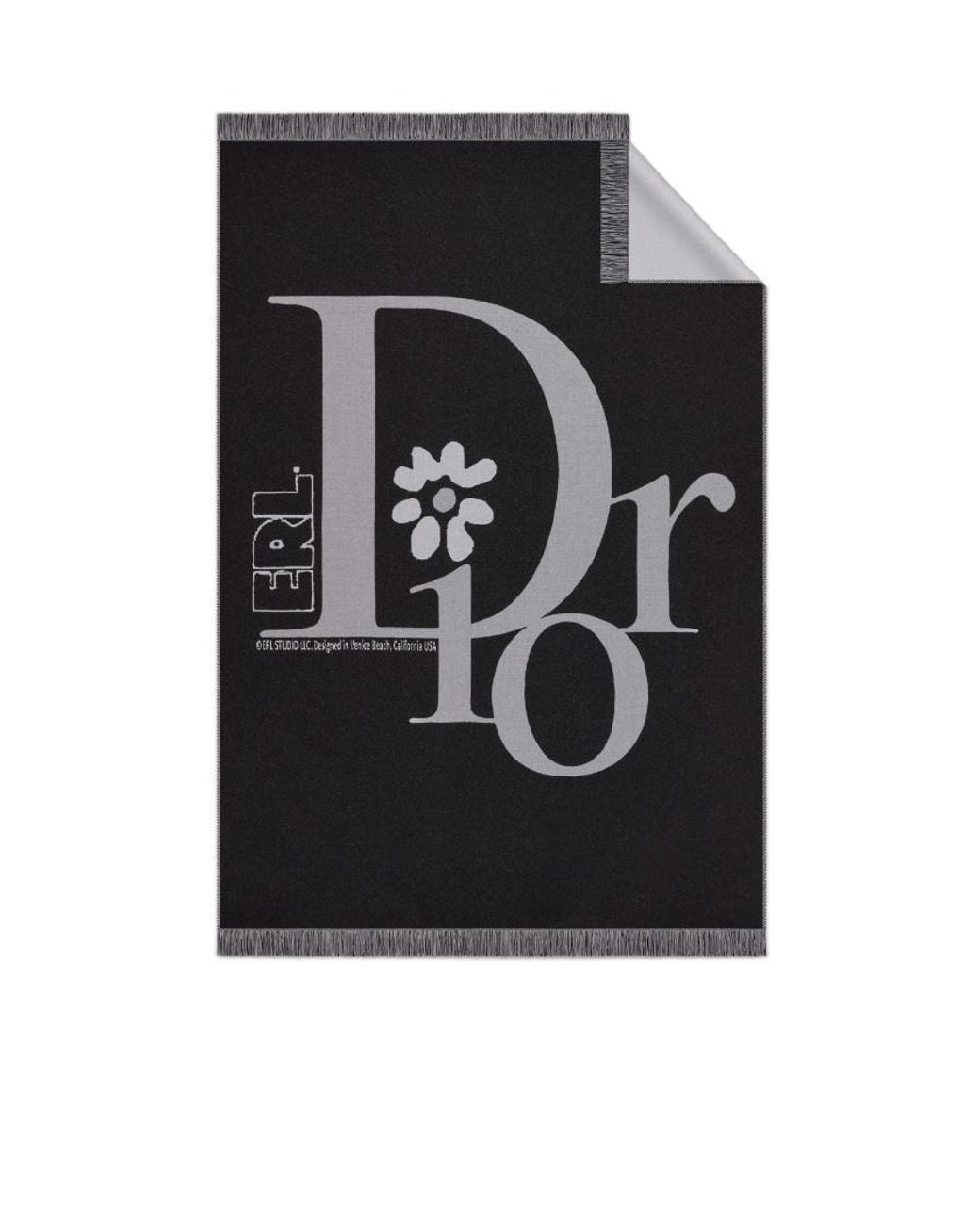 Dior Black Homme Fringed Scarf for men