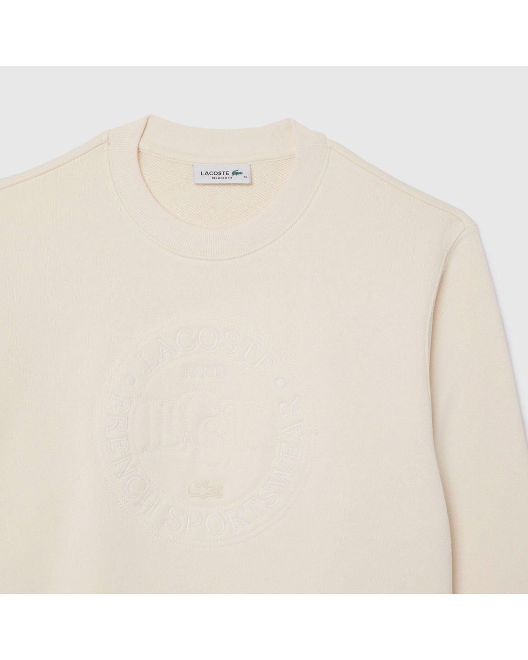 Lacoste White Crewneck Sweatshirt