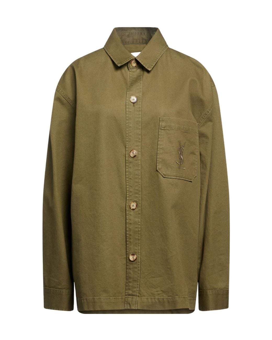 Saint Laurent Green Solid-Color Shirt