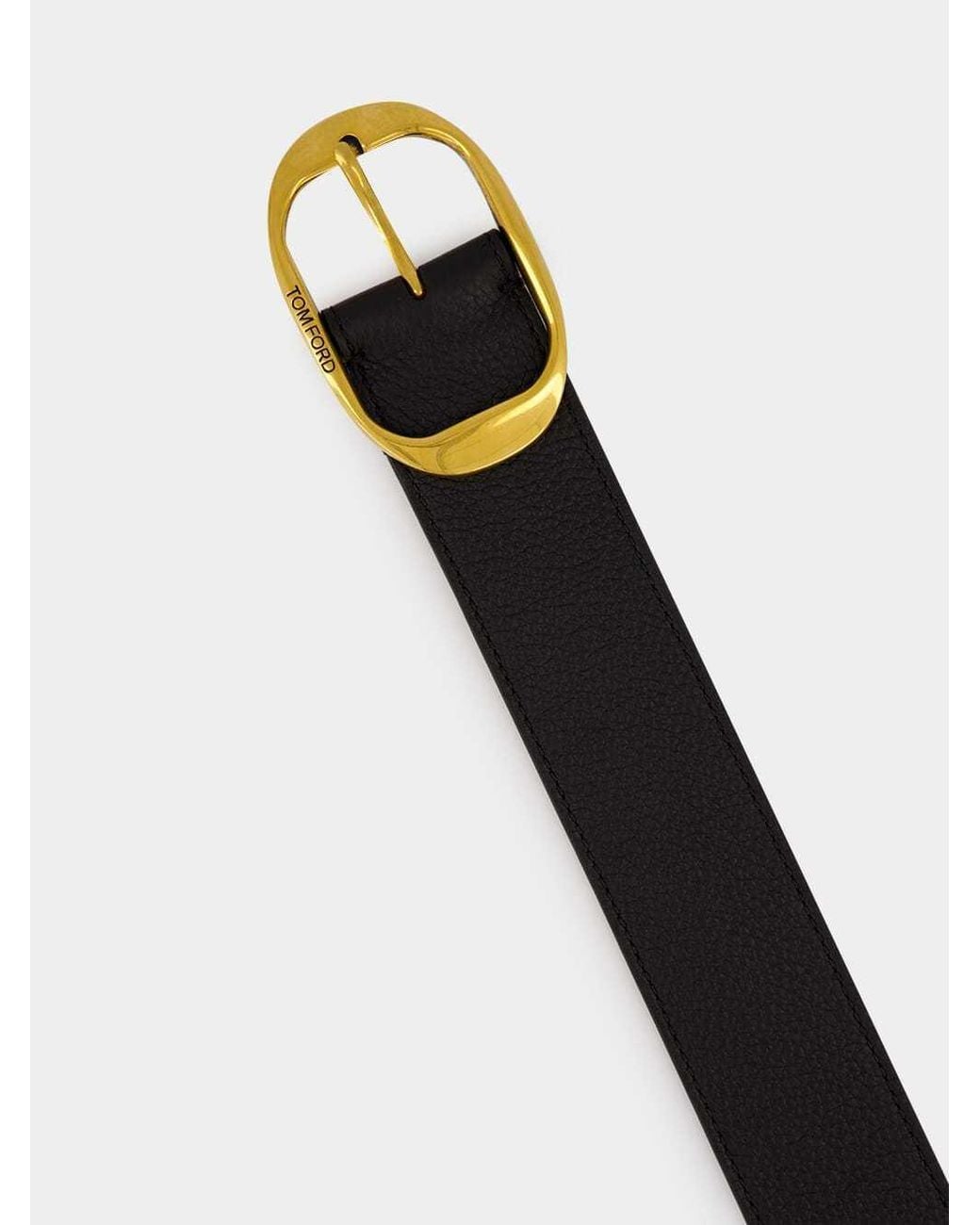 Tom Ford White Buckled Leather Belt for men