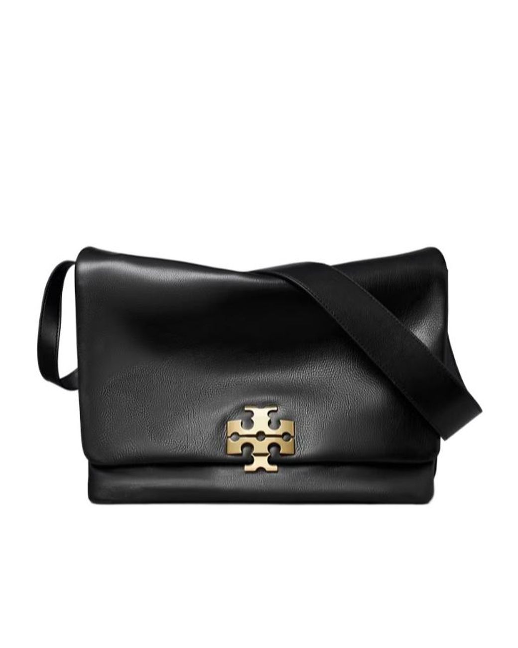 Tory Burch Black Logo Charlie Shoulder Bag