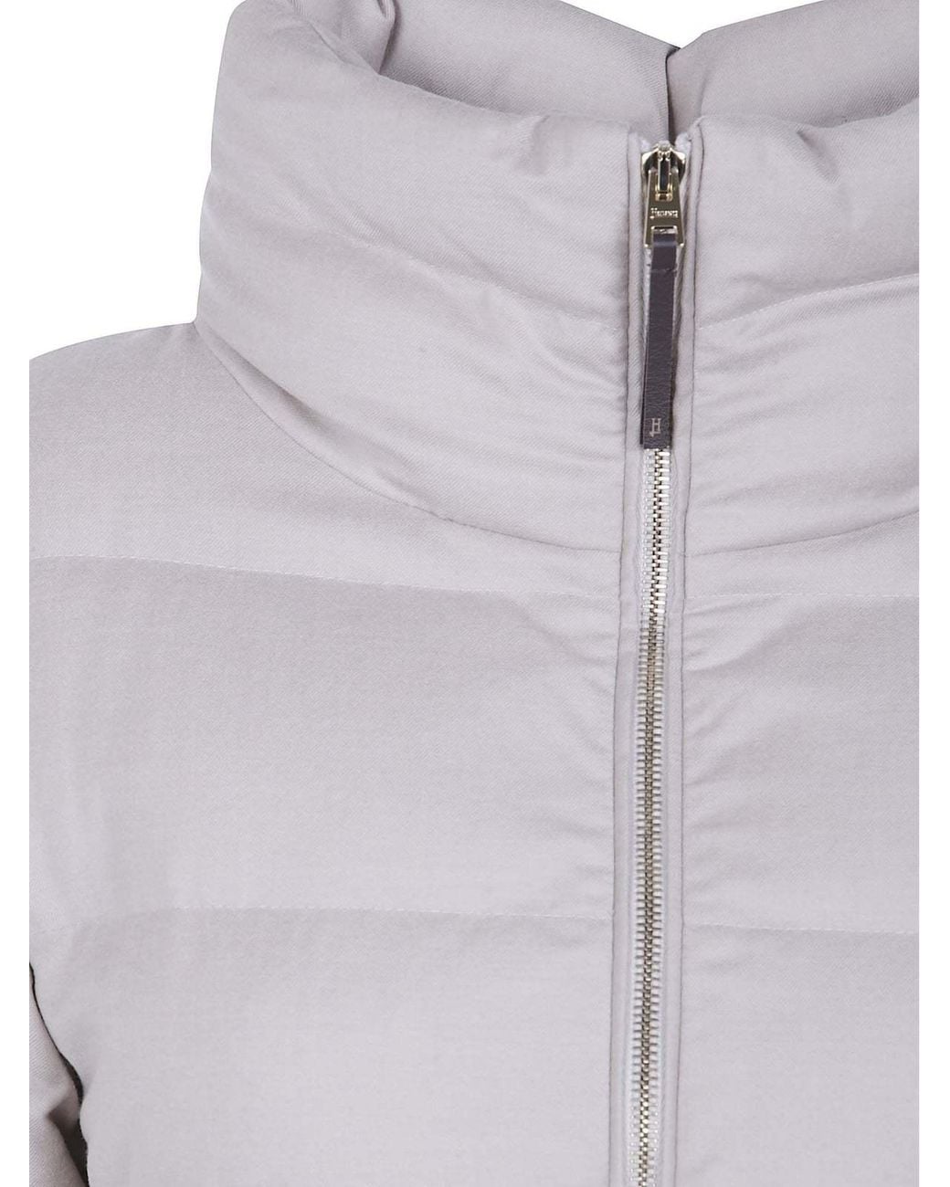 Herno Gray Long-Sleeved Padded Jacket