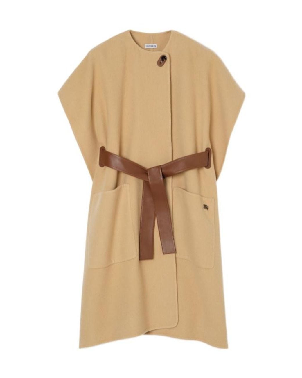 Burberry Natural Belted Button-Detail Cape