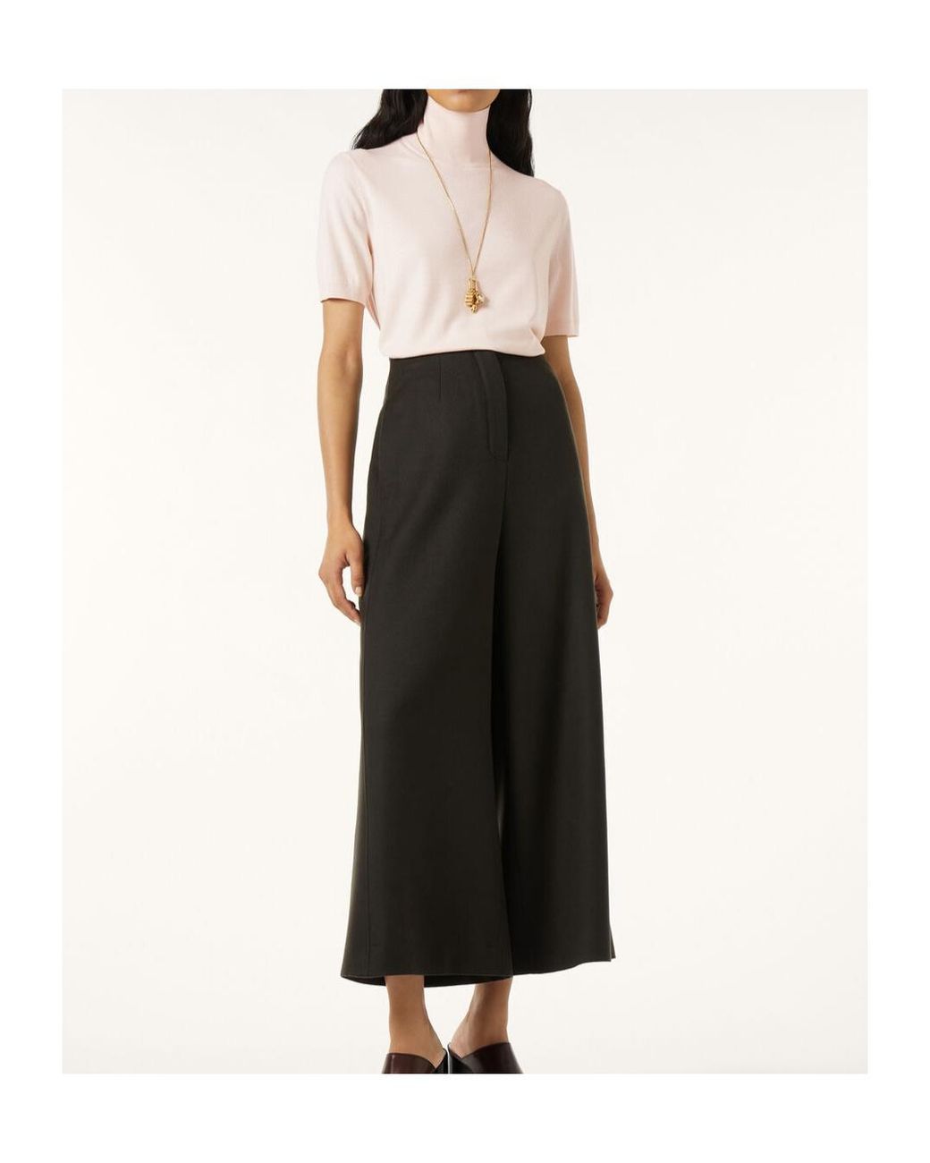 Loro Piana Natural Short-Sleeved Turtleneck Sweater
