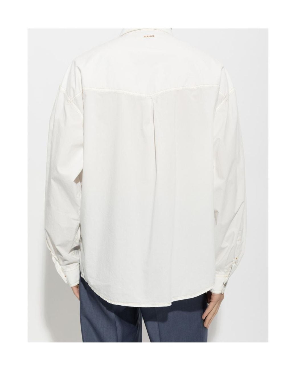 Versace White Pocket Detail Shirt for men