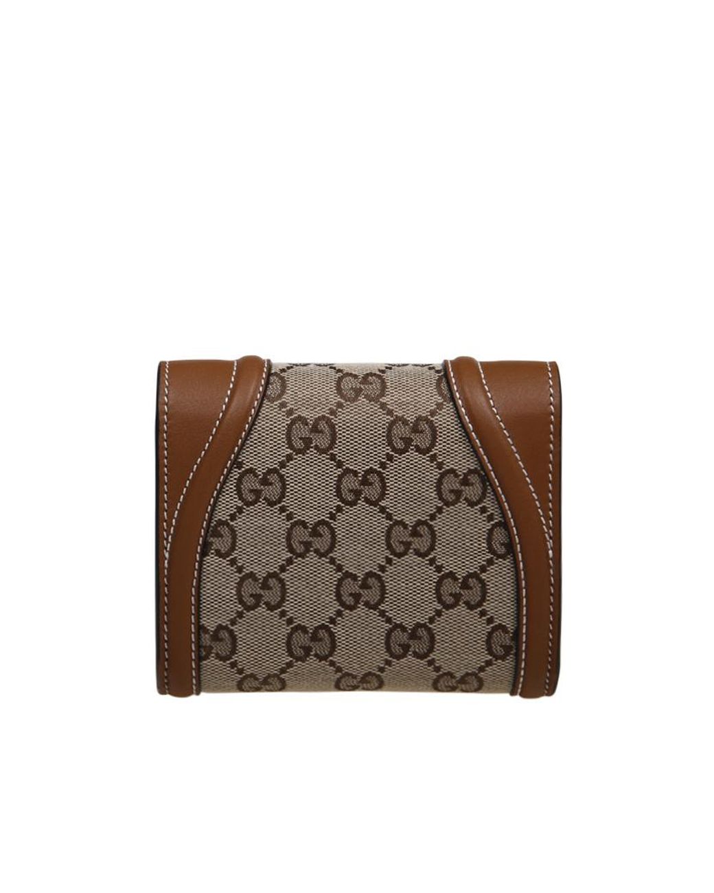 Gucci Brown Logo Patch Monogrammed Wallet
