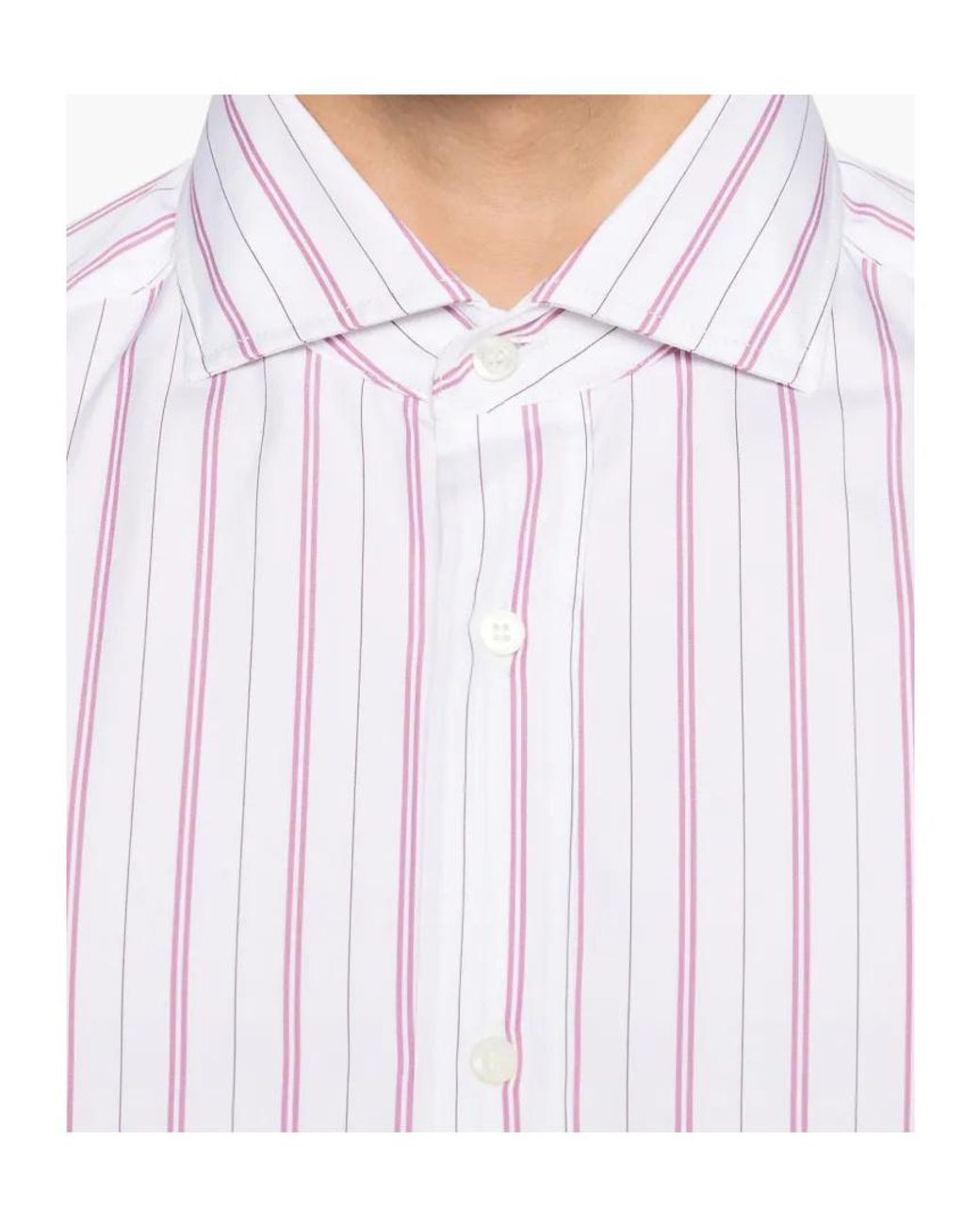Brunello Cucinelli White Striped Shirt for men
