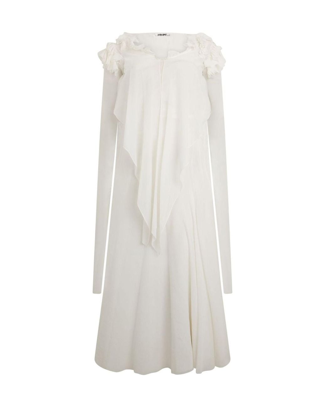 Philosophy Di Lorenzo Serafini White Ruffled Midi Dress