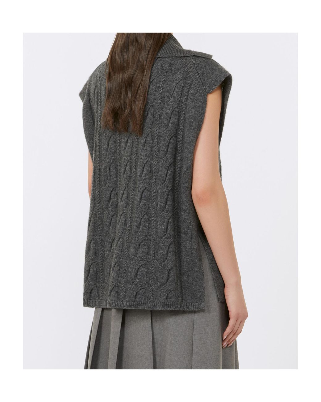 Max Mara Gray Wool And Cashmere Gilet