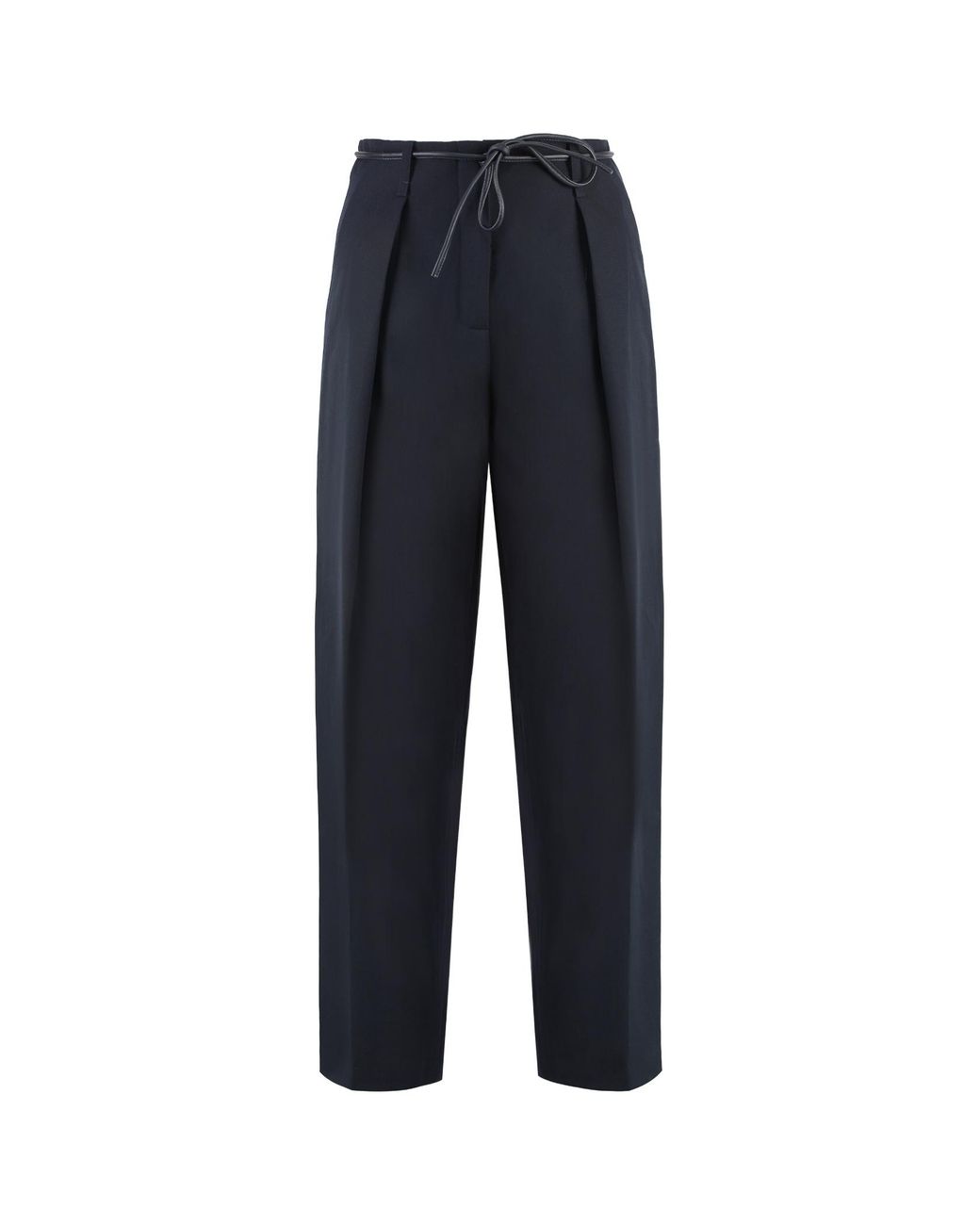 Yves Salomon Blue Cropped Belted Pants