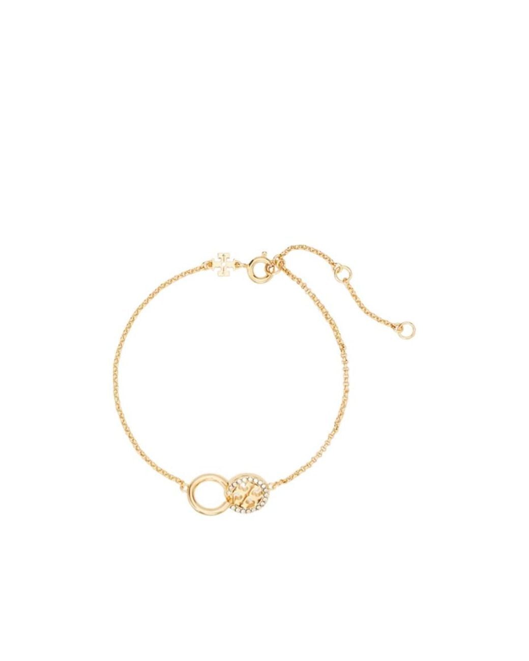 Tory Burch Metallic Logo-Charm Bracelet