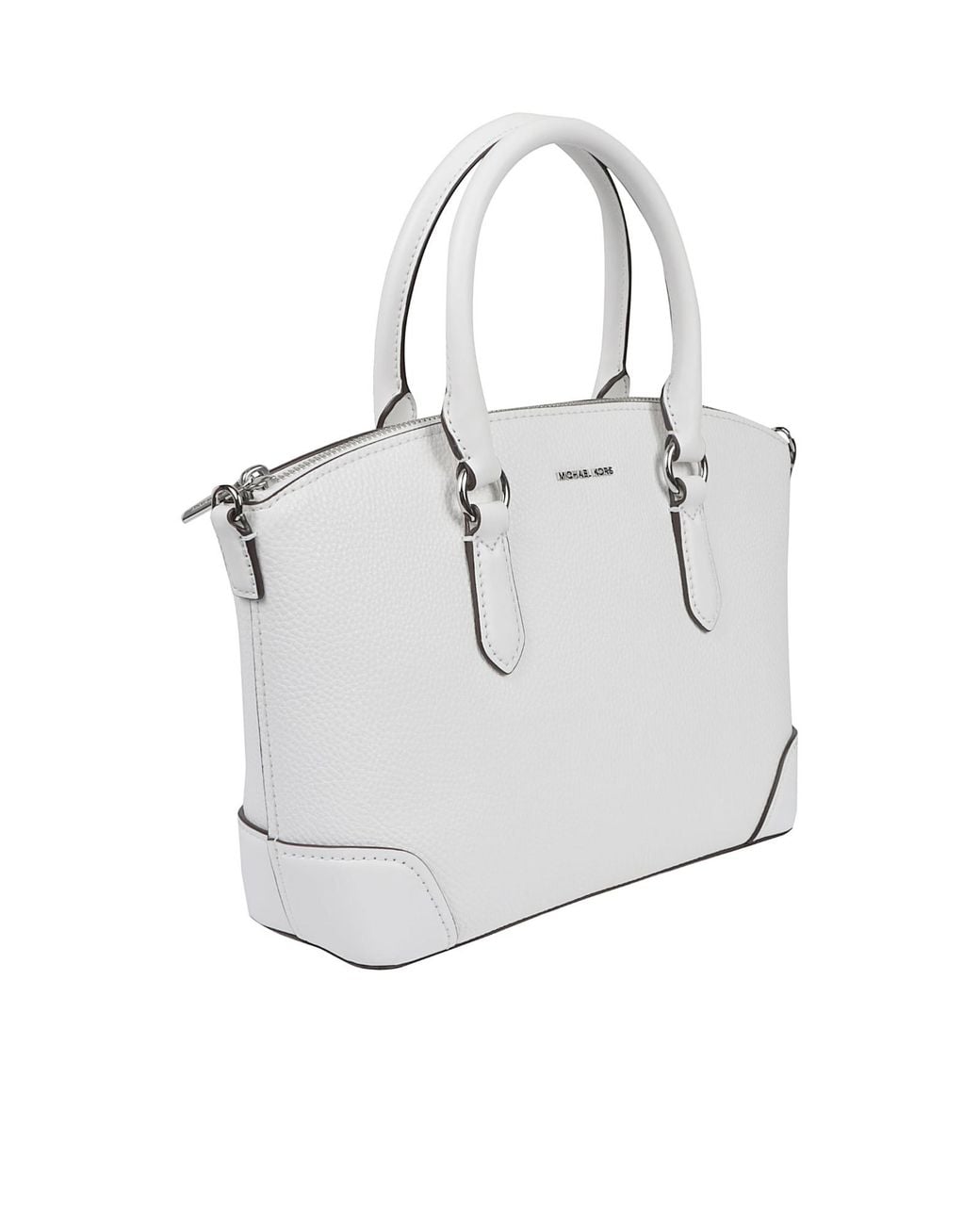 MICHAEL Michael Kors White Michael Kors Md Ew Dome Satchel Shoulder Bag