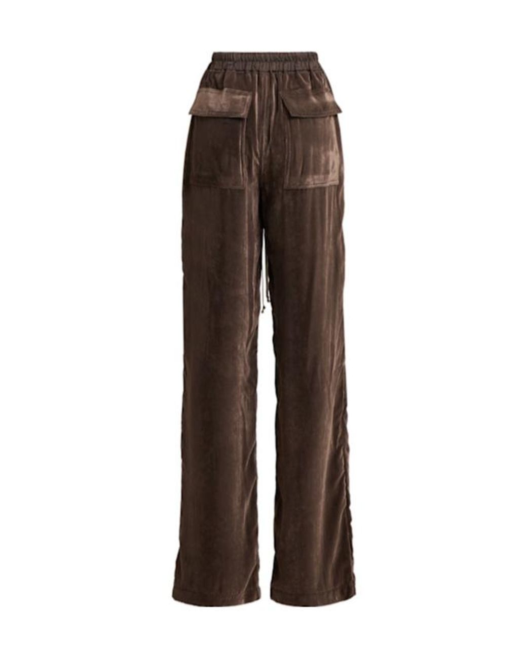 Rick Owens Brown Dietrich Velvet Drawstring Pants