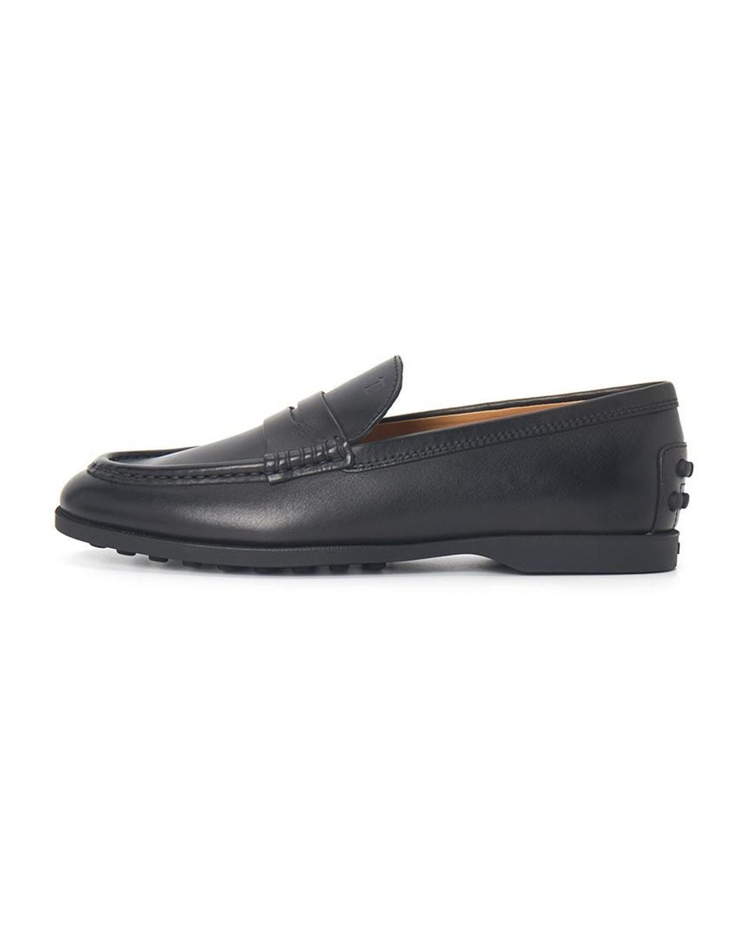 Tod's Black Penny Leather Loafers