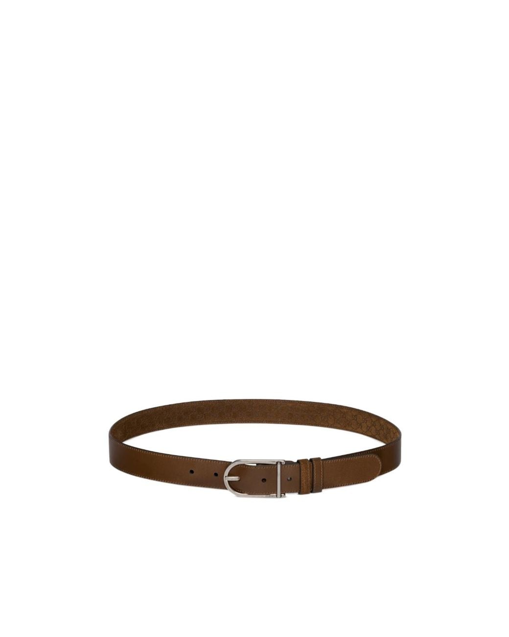 Gucci White Reversible Monogram Leather Belt for men