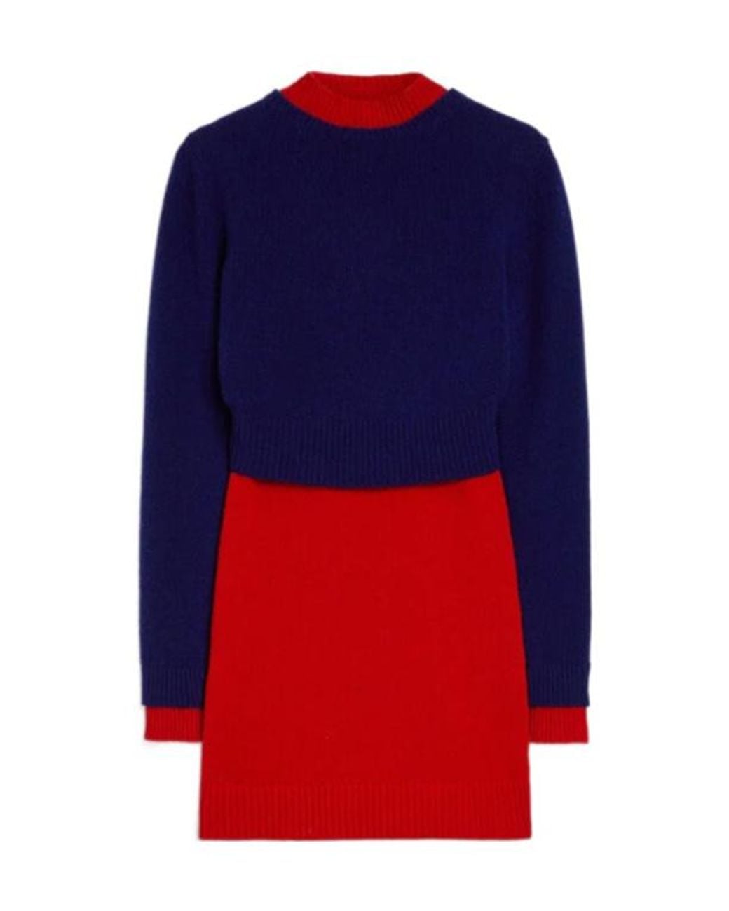 Jil Sander Blue Colorblock Knitted Dress