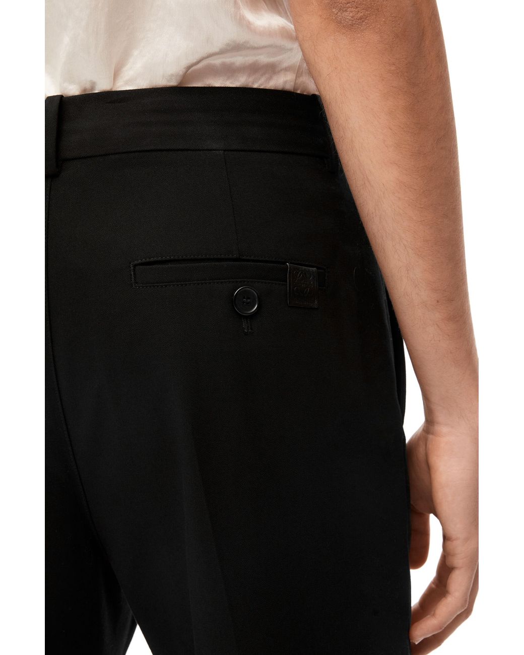 Loewe Black Fisherman Turn-Up Trousers for men