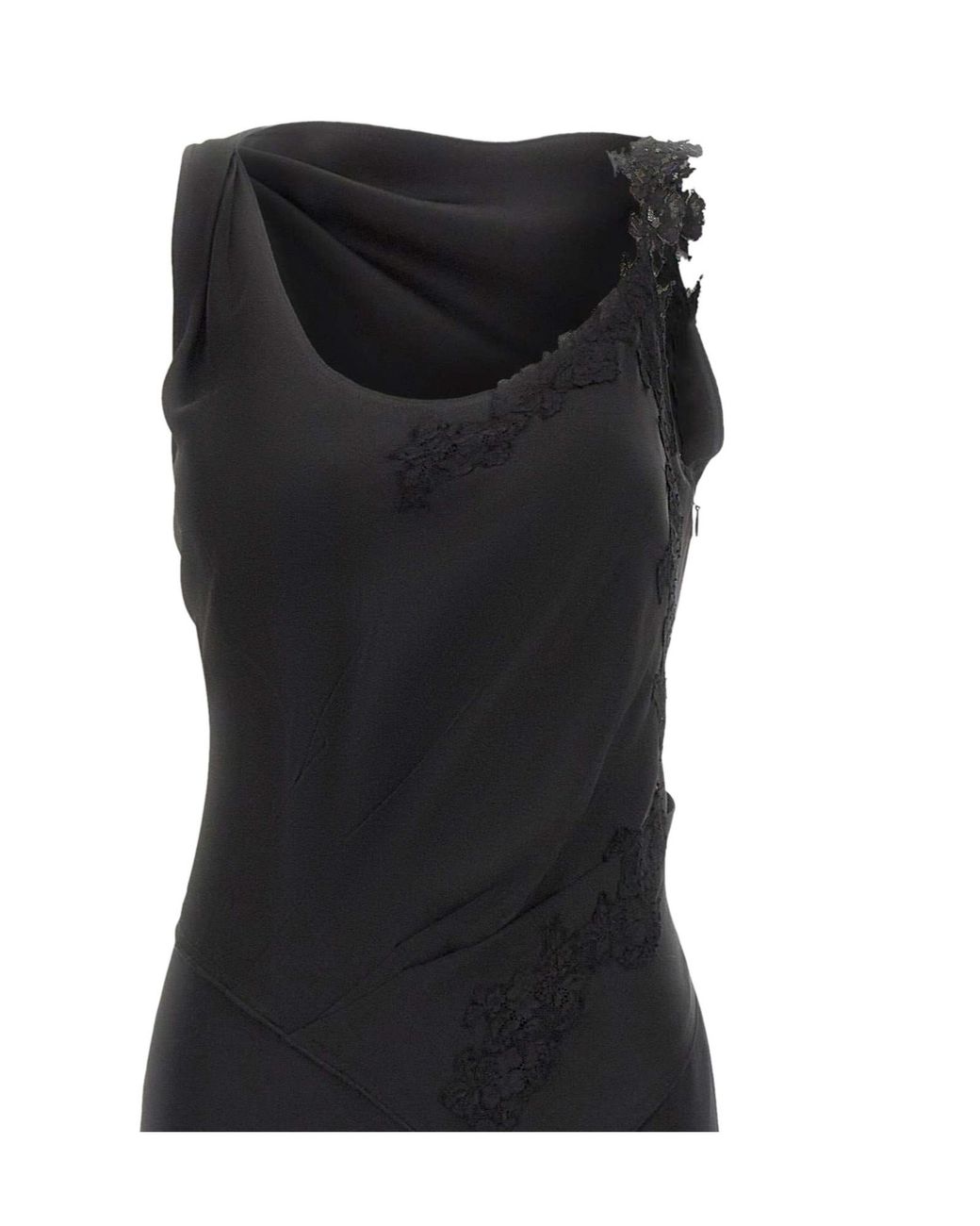 Victoria Beckham Black Dress With Lace Details