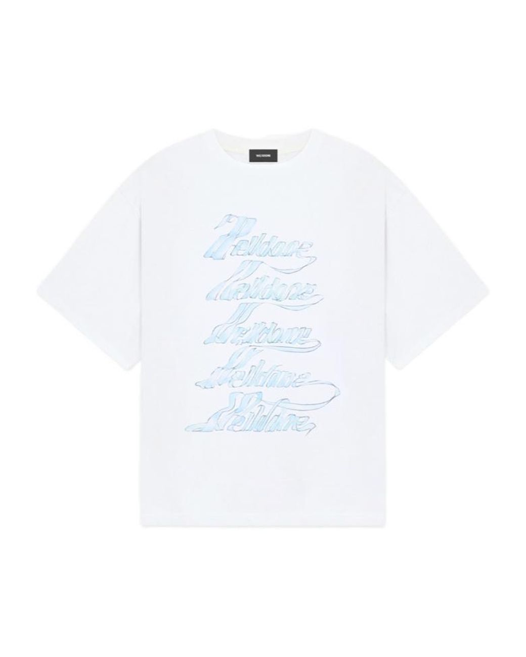 we11done White Printed Crewneck T-Shirt for men