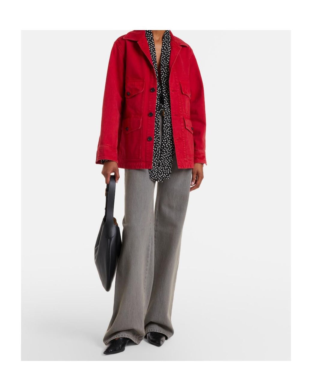 Nili Lotan Red Leroy Cotton Canvas Jacket