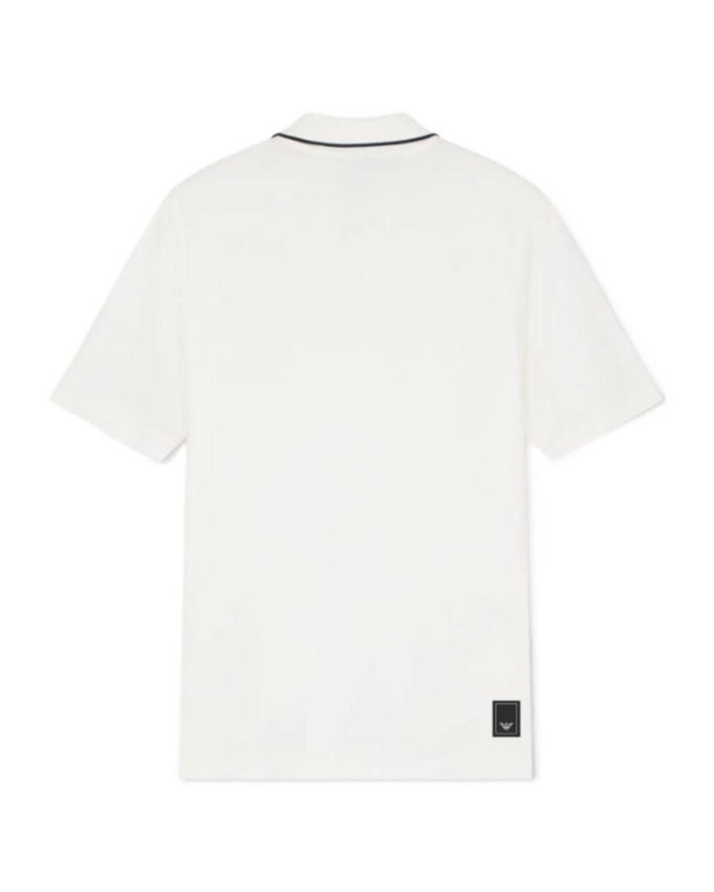 Emporio Armani White Short-Sleeved Collared Polo Shirt for men