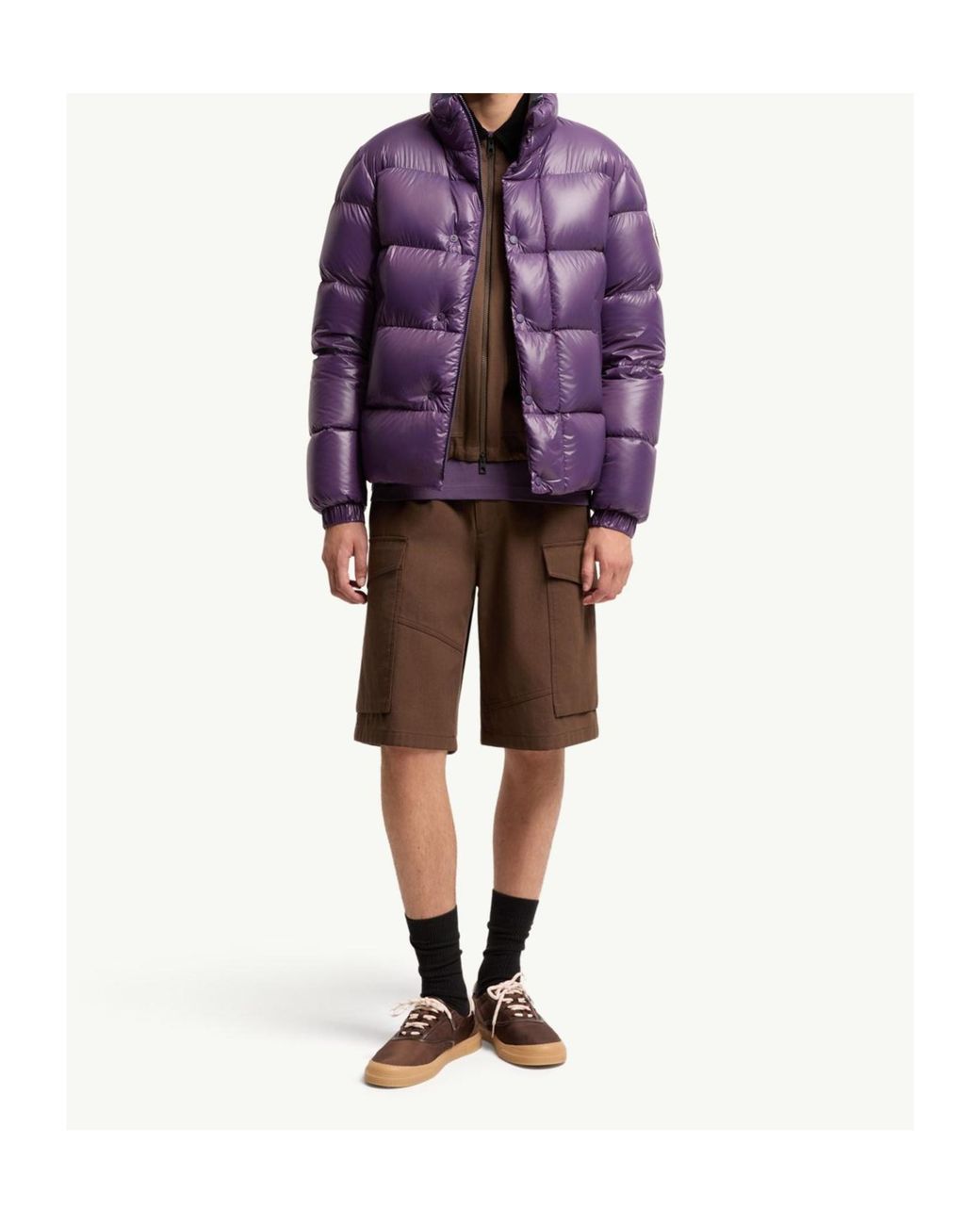 Moncler Purple Brendola Laqué Short Down Jacket for men