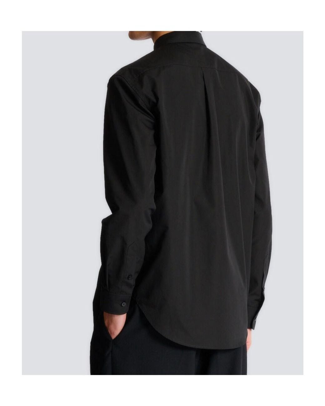 Balmain Black Cotton Poplin Shirt for men