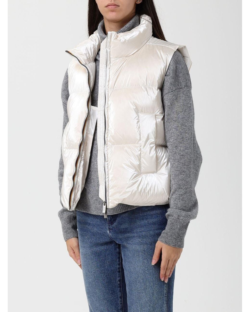 K-Way Natural Thille Thermo Pearly Zip-Up Puffed Gilet