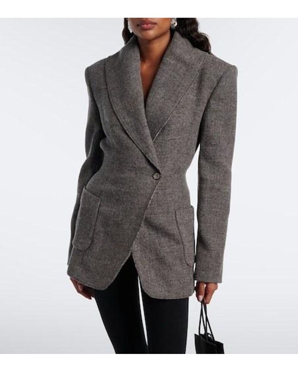 Magda Butrym Black Wool And Cashmere-Blend Blazer