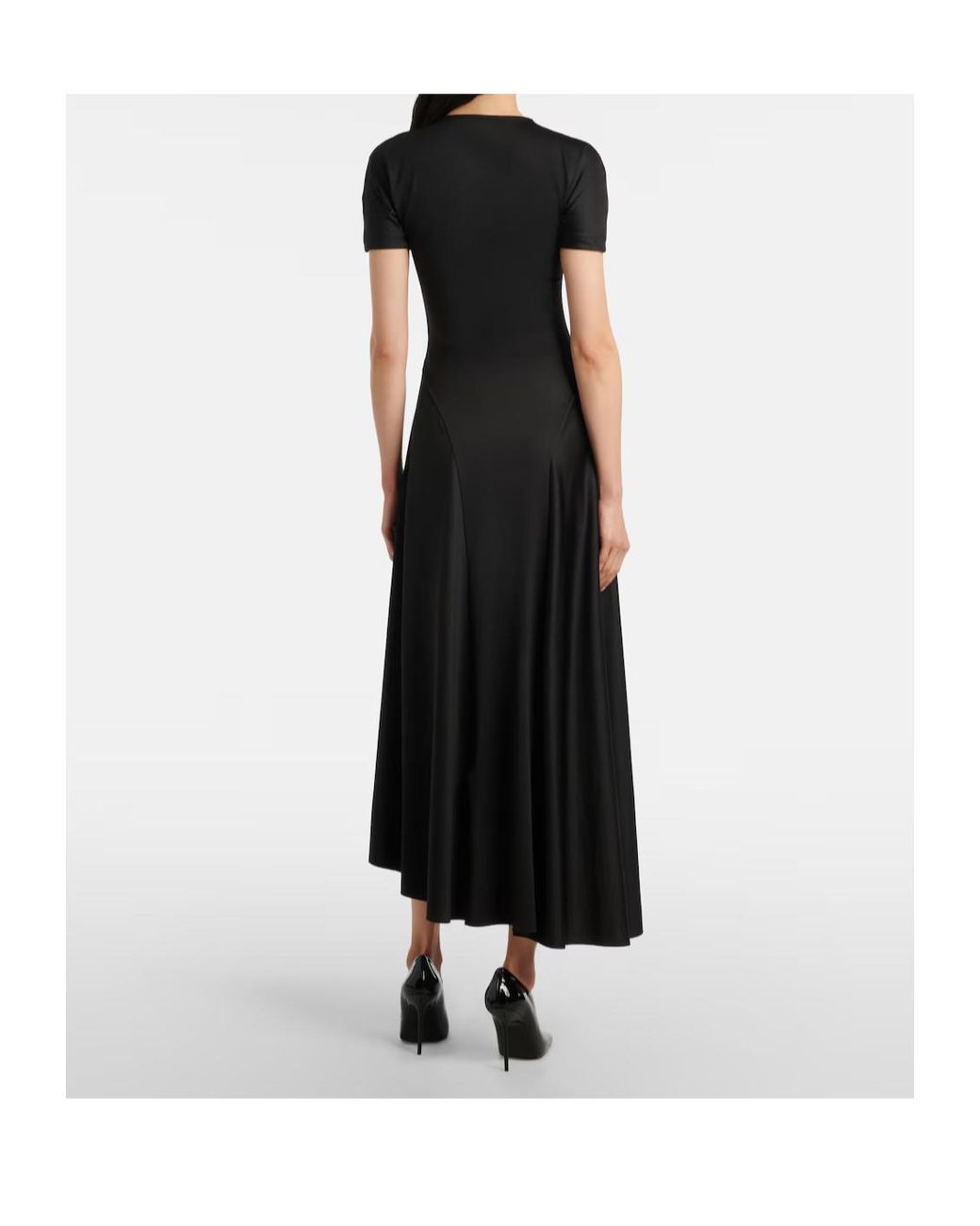 Victoria Beckham Black Asymmetric Midi Dress