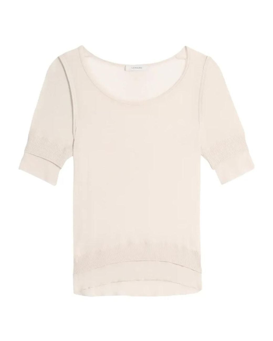 Lemaire White Trompe L'Oeil Ribbed Top