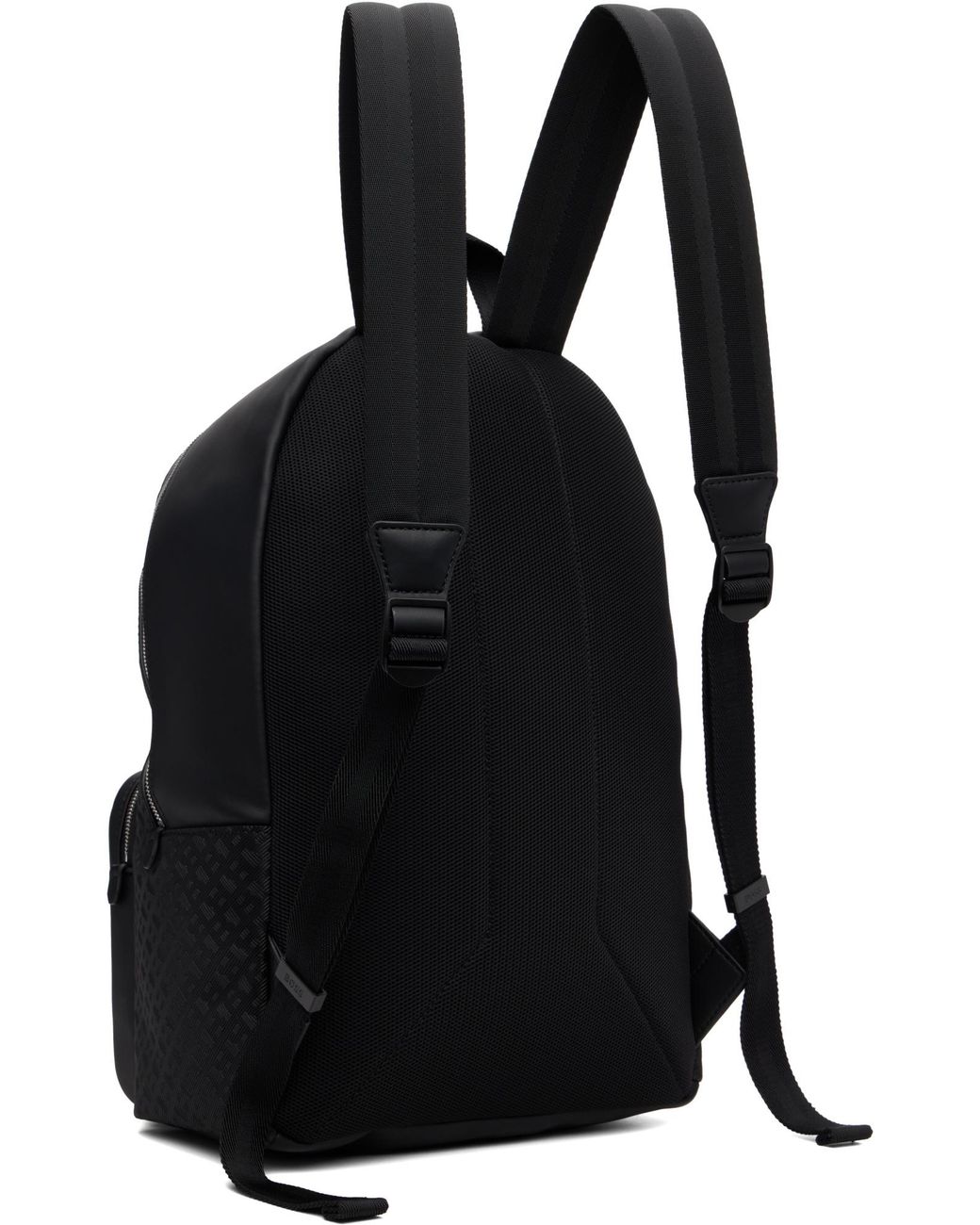 Boss Black Embossed-Pattern Backpack for men