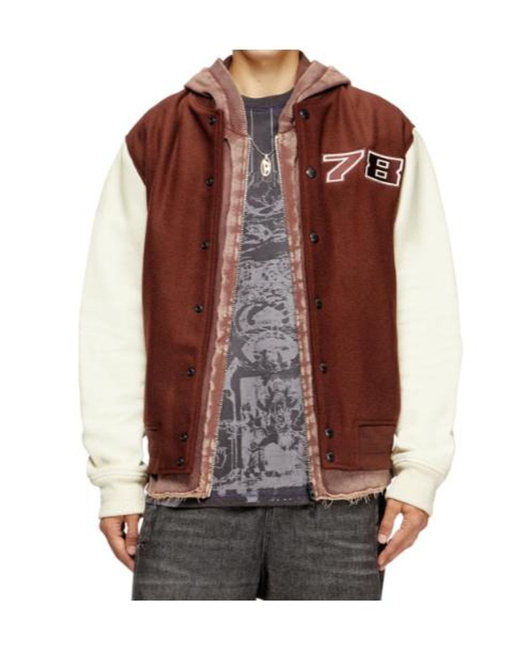 DIESEL Brown L-Kopf Bomber Jacket for men