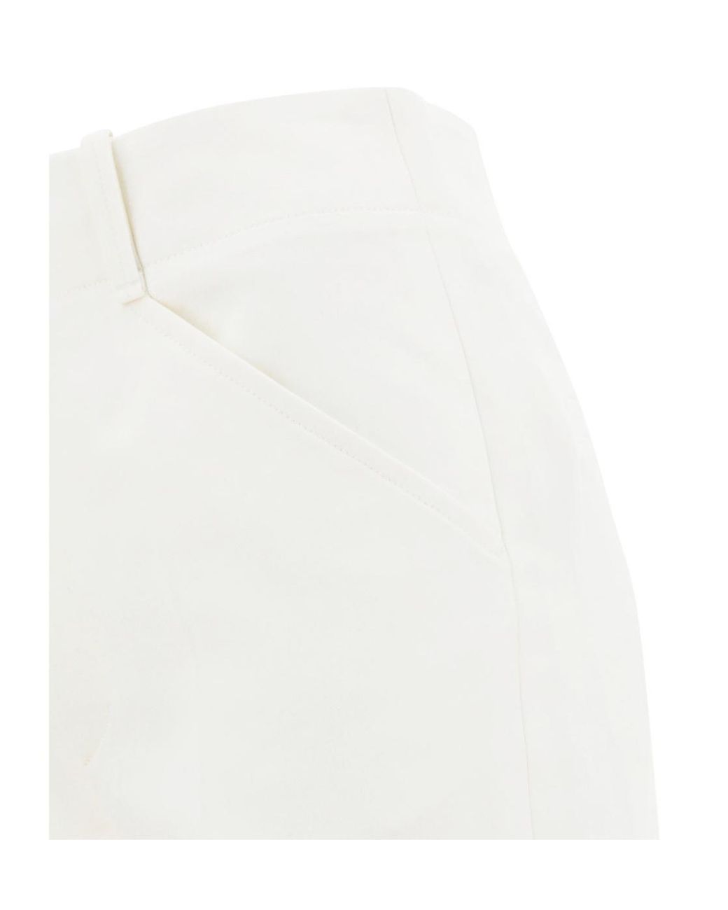 Chloé White Chloé High-Waisted Wide Leg Trousers