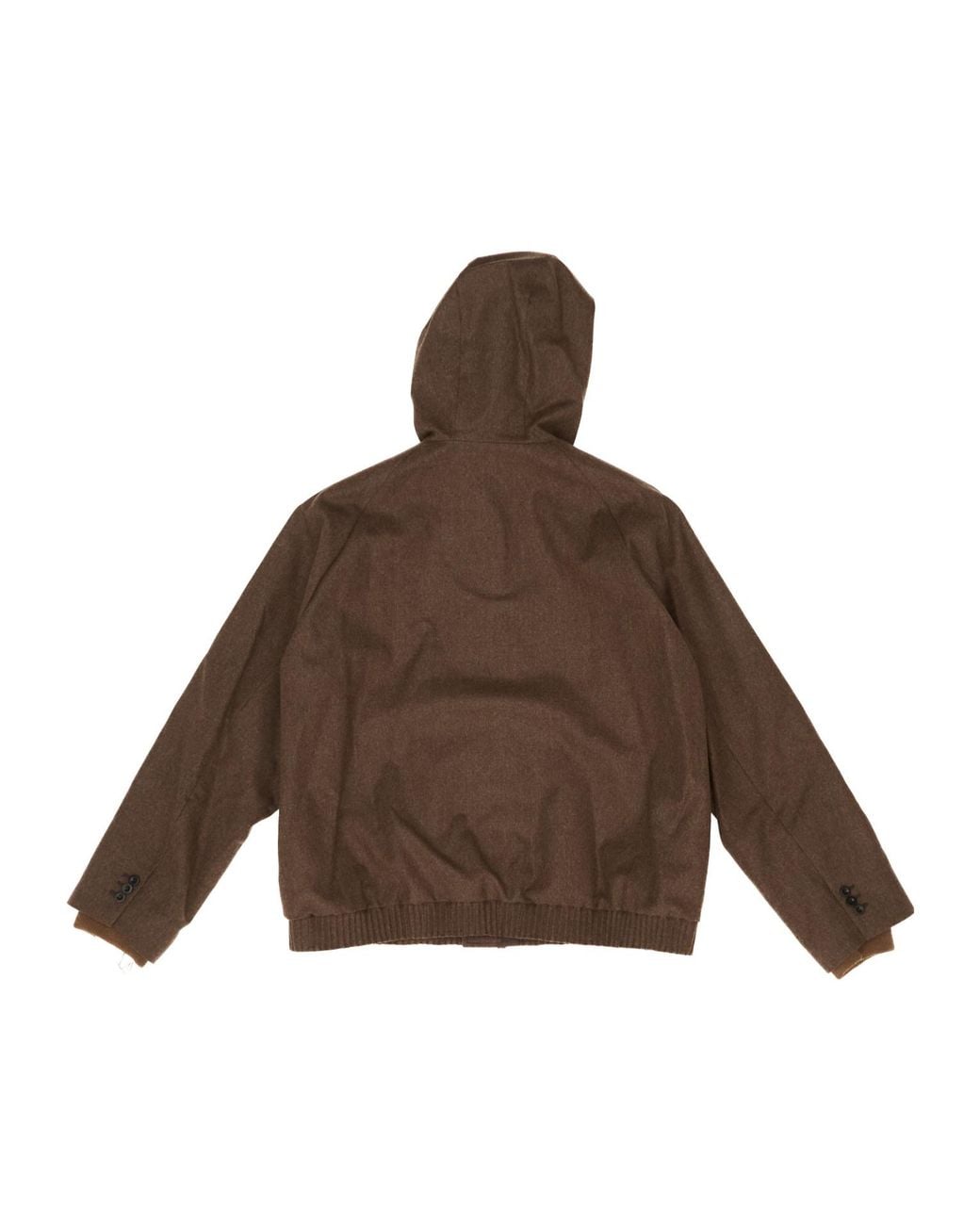 Sacai Brown Zip-Up Hooded Jacket for men