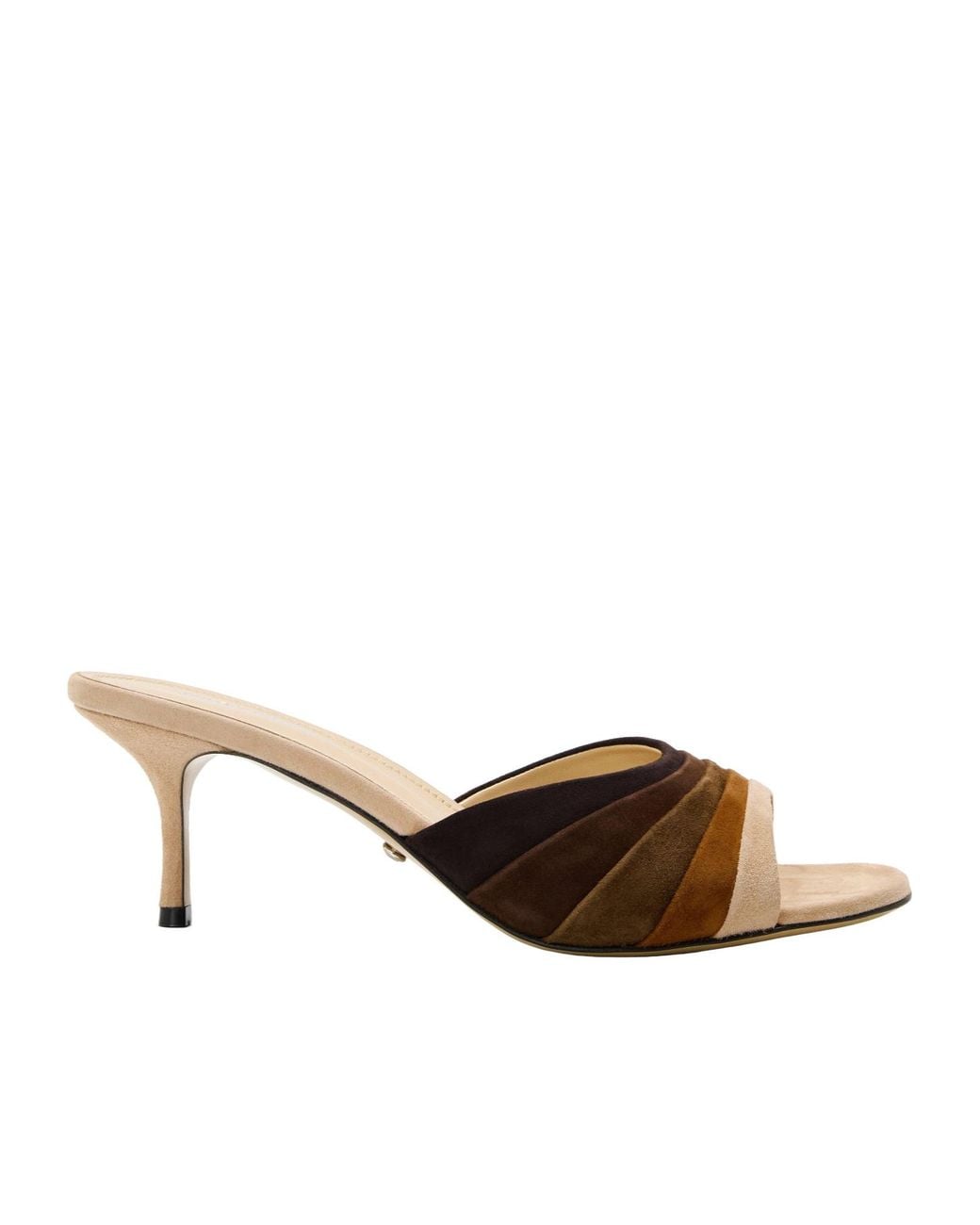 Mach & Mach Natural Colorblock Heeled Mules
