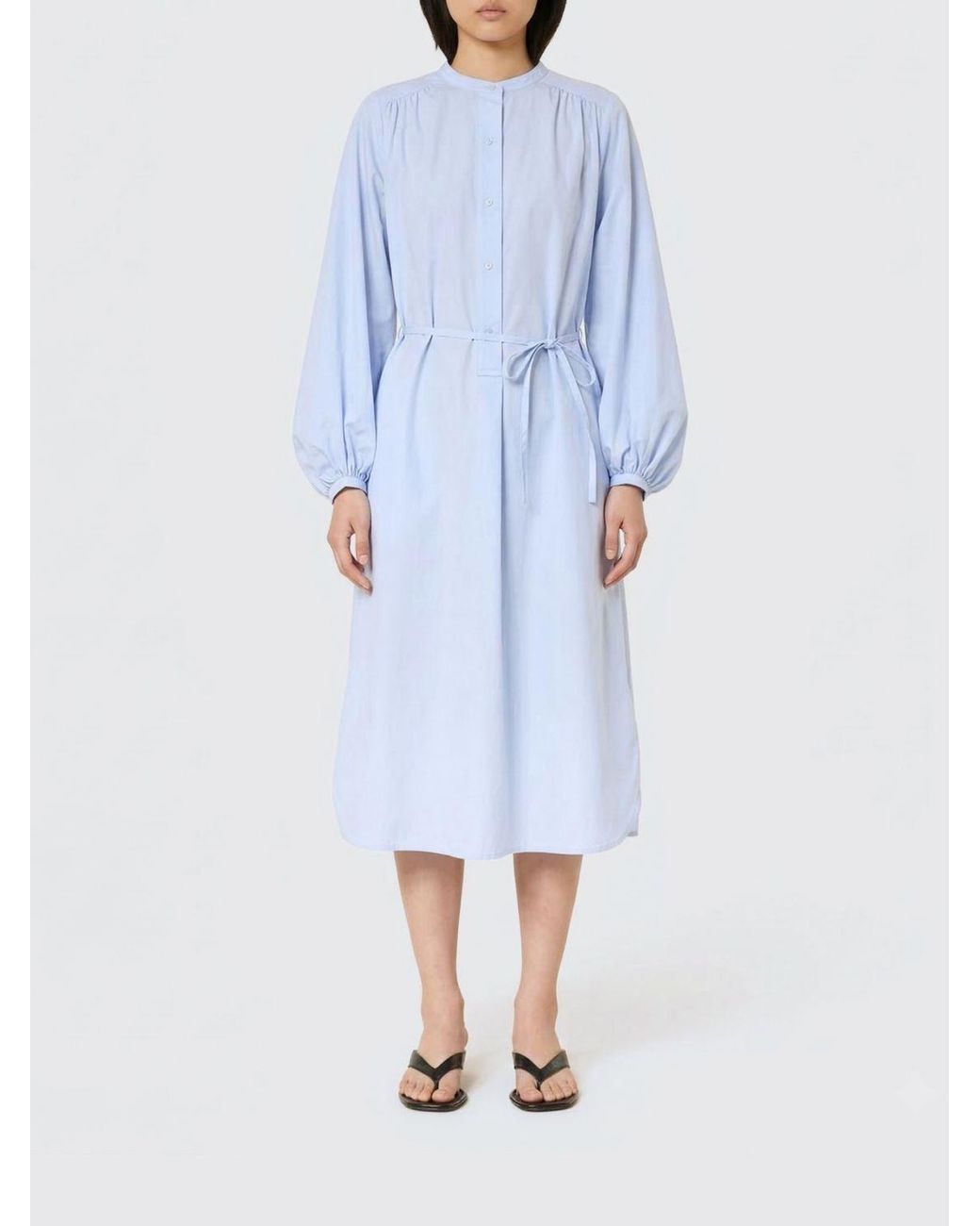 Loulou de Saison Blue Vitti Belted Shirt Dress